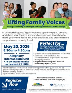 Lifting Family Voices flyer available for download with button